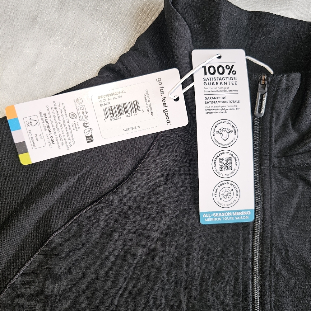 Smartwool Women's Classic All-Season Merino Base Layer 1/4 Zip Sz XL - Picture 11 of 12